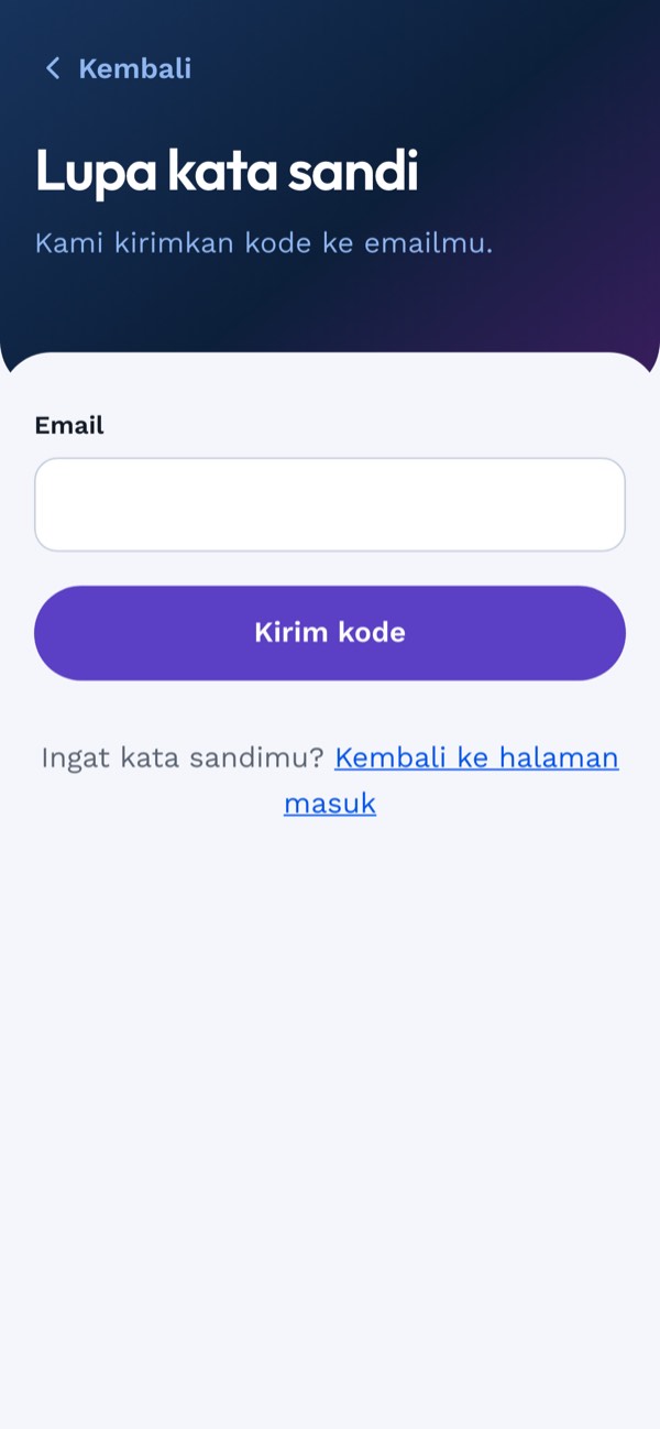 Layar lupa kata sandi