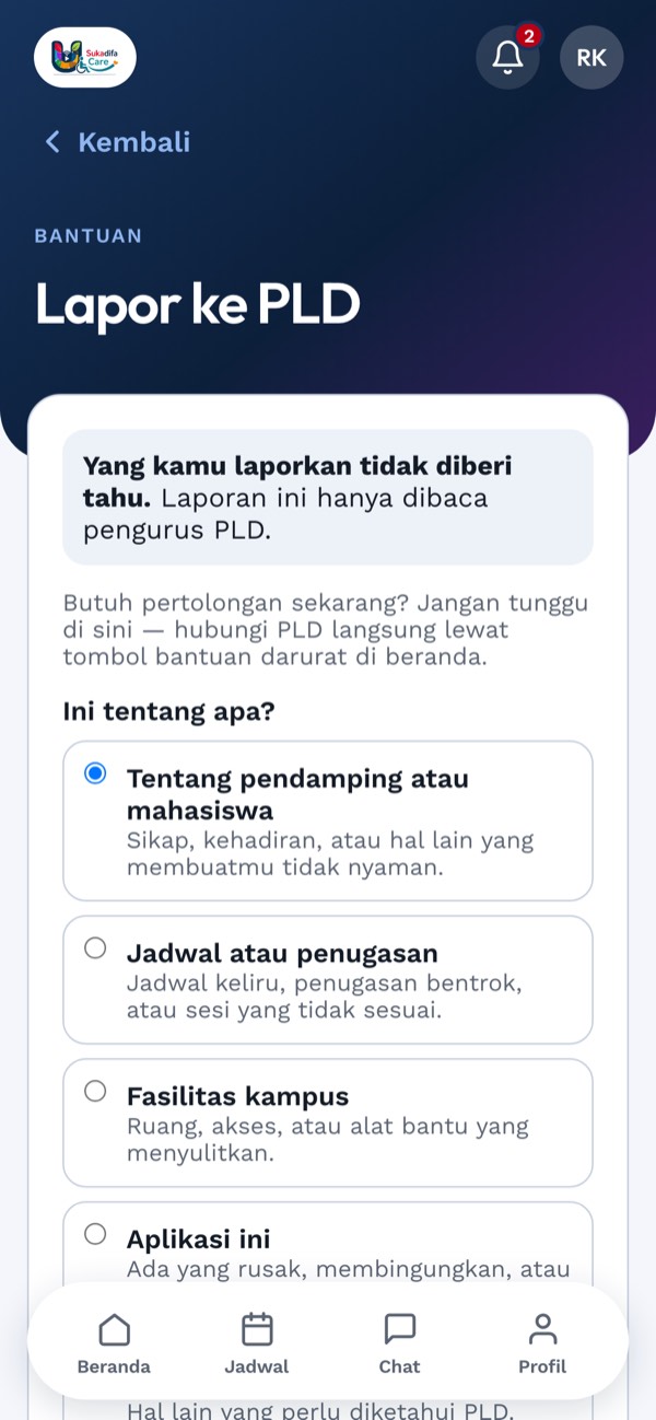 Borang lapor ke PLD